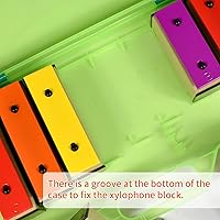 Vista 3 de ENNBOM Xilófono Glockenspiel 8 Notas Campanas de resonador cromático con estuche verde