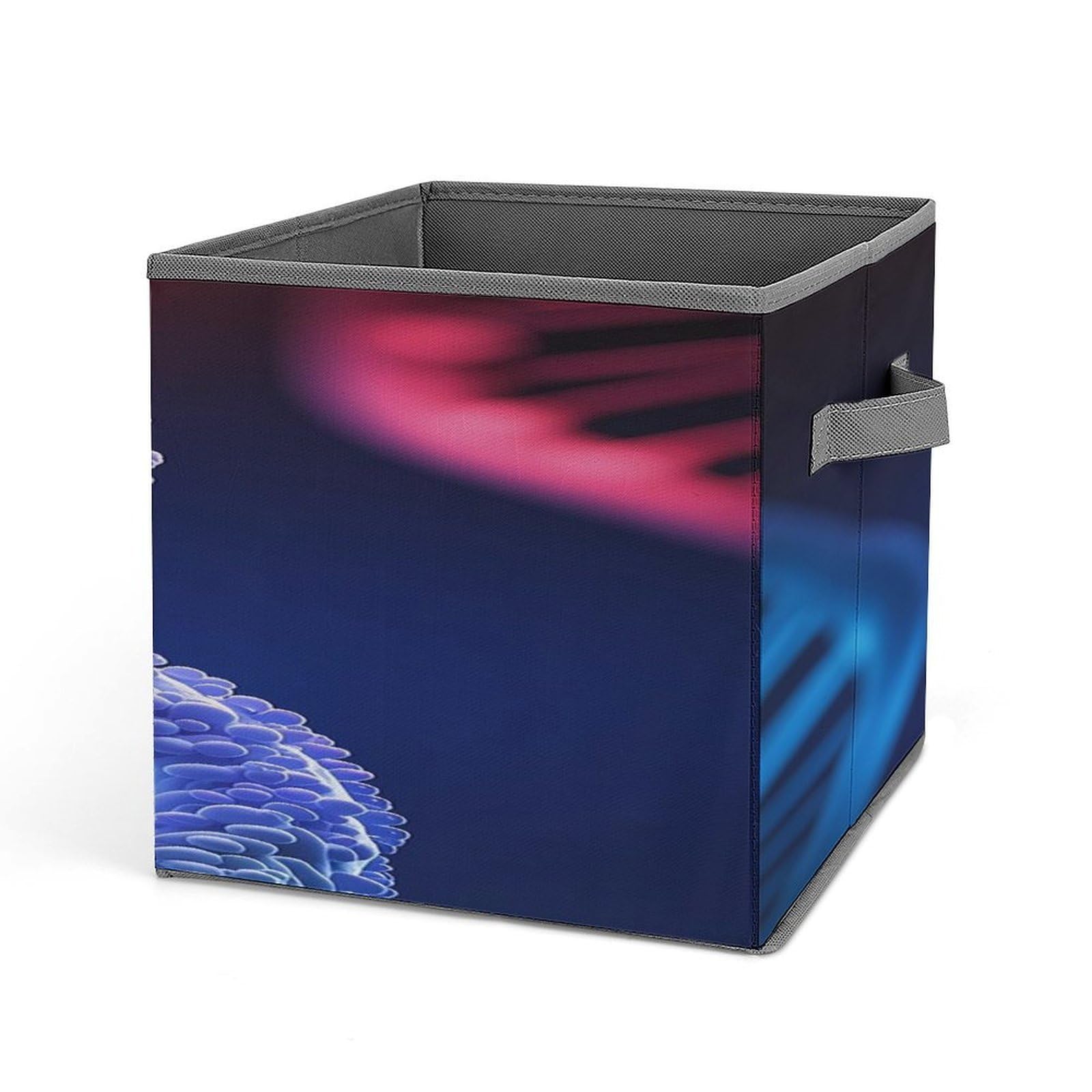 FekiLoot DNA Genetic Helix Folding Storage Bins with Handles Large Fabric Storage Cube Storage Organizer Heavy Duty Closet Organizer Sturdy Collapsible Bin Foldable Baskets