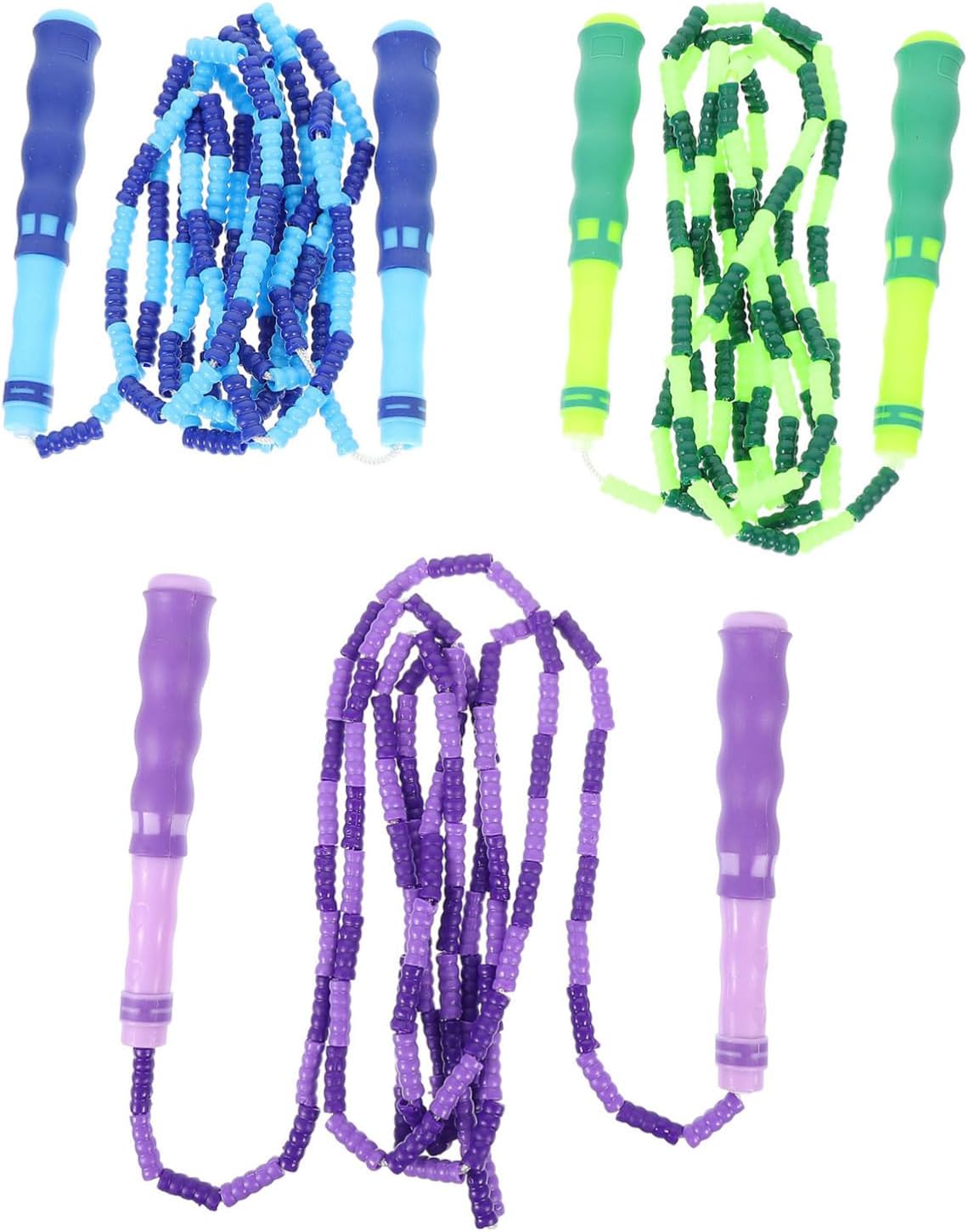 KESYOO 3pcs Skipping Ropes for Outdoor Fitness Soft Beaded Jumping Ropes with Non-slip Handles Lightweight Exercise Tools for Boys