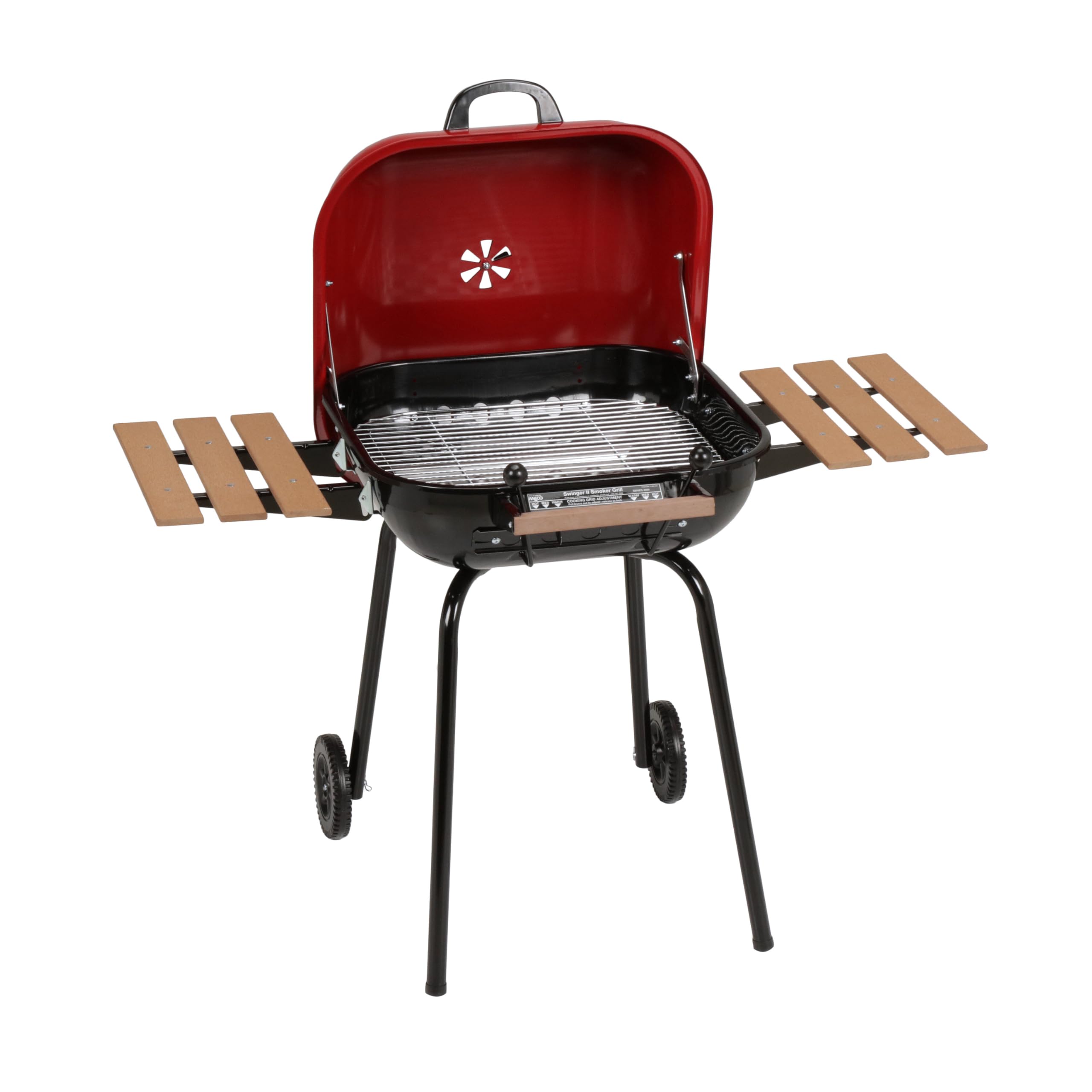 Amazon | MECO Swinger チャコールBBQ グリル ツインテーブルRed