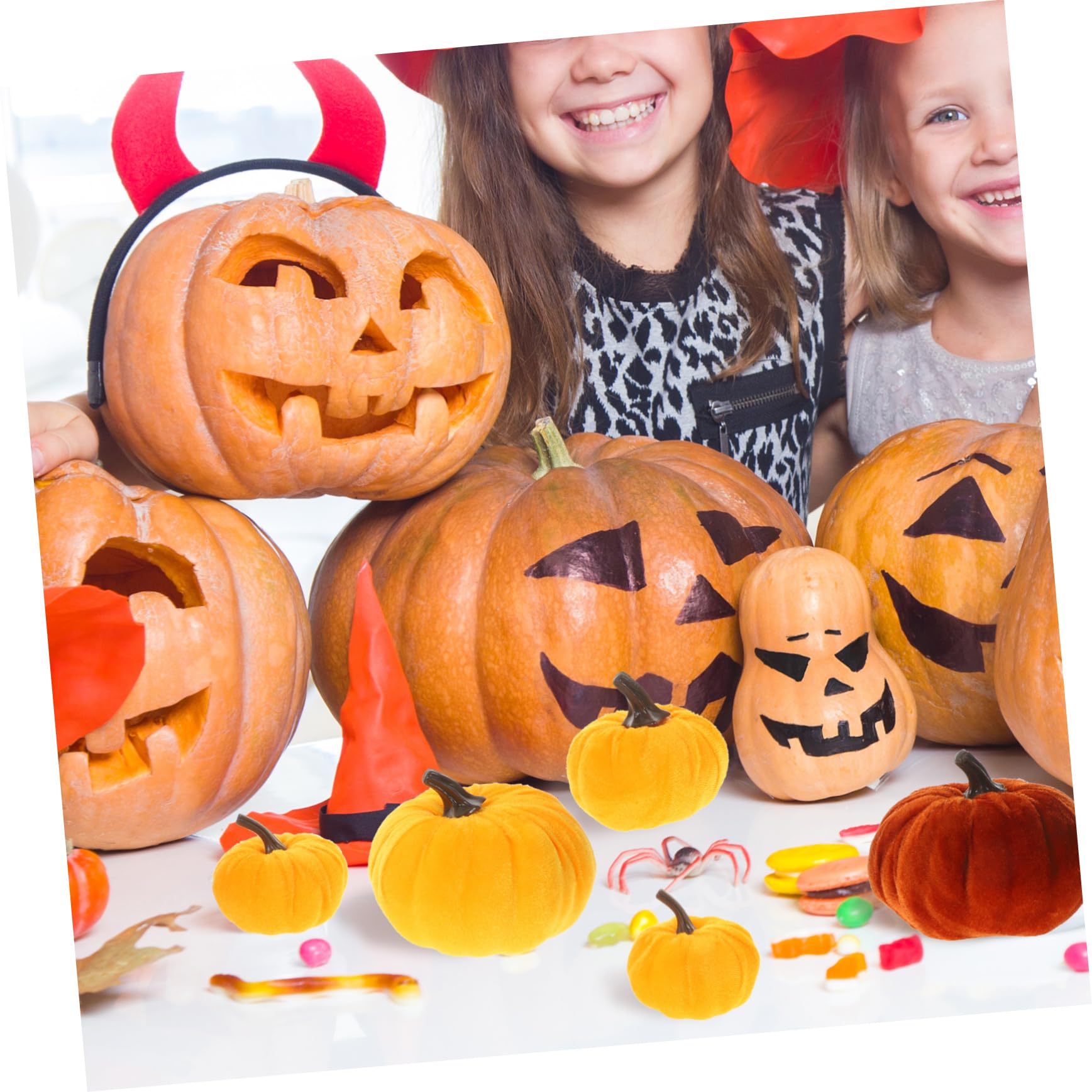 Alipis 3 Sätze Teiliges Set Künstliche Kürbisse Herbstliche Dekoration Für Halloween Und Erntedankfest Realistische Samt Pumpkin Modelle Für Tisch Und Partygestaltung 12 Stück * 3