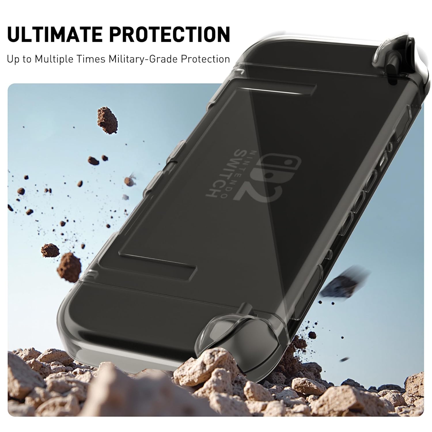 [Easy Docking Version] GLDRAM Case for Nintendo Switch 2 (2025), Dockable Hard Shell PC Protective Cover Skin for Switch 2 Console & Detachable Joycon Grip - Clear Black - Image 6