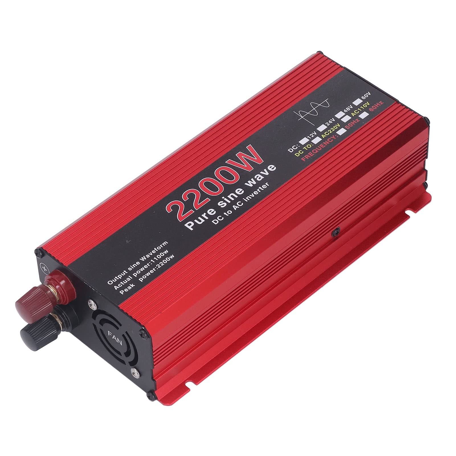 Przetwornica Czystej Fali Sinusoidalnej o Mocy 1100 W, Konwerter Zasilania DC 12 V na AC 220 V z Wentylatorem Chłodzącym i Wyświetlaczem LED, do Podróży W Domu RV Truck na
