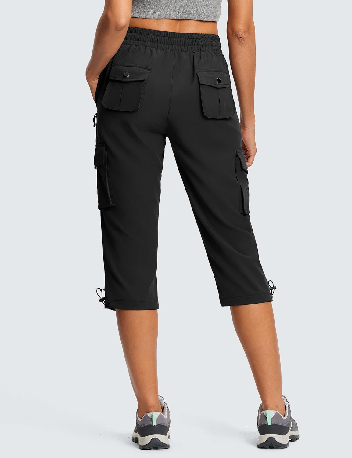 ISEEGZ Capri Pants for Women Breathable UPF 50+ Womens Cargo Capris for Summer with 8 Pockets for Hiking Travel Casual