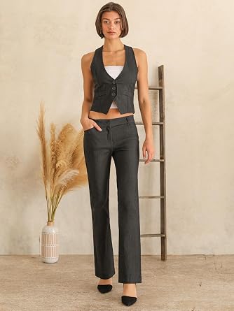 Design by Olivia Women's High Waist Comfy Stretchy Bootcut Trouser Pants