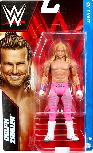Miniatura 5 de Mattel WWE Dolph Ziggler Figura de acción, figura básica coleccionable de 6 pulgadas, juguetes