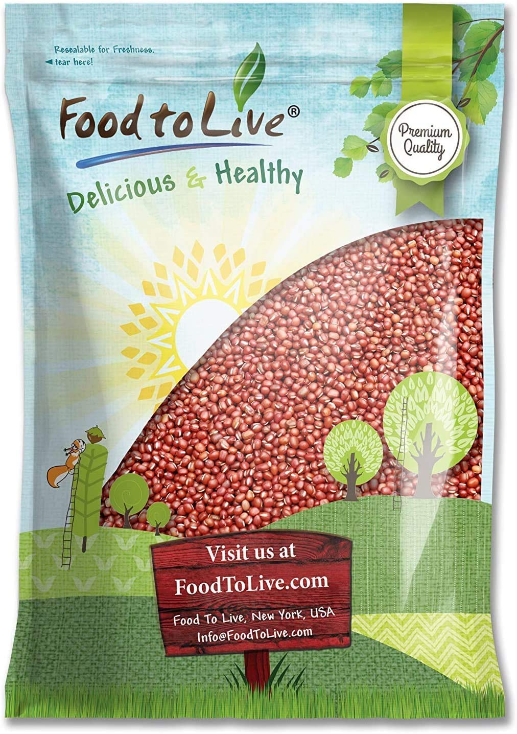 Adzuki Beans, 5 Pounds – Whole Dried Azuki Beans (Red Mung Beans), Raw, Vegan, Kosher, Sproutable, Bulk. Rich in Minerals, Dietary Fiber and Protein. Perfect for Red Bean Paste, and Asian Dishes.