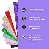 Vista 2 de TECKWRAP Shimmer Vinyl Glitter Adhesive Sheets for Craft Cutter 12" x 12" 10 Sheets/Pack
