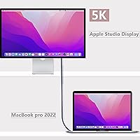 Vista 5 de Cable USB 4 para Thunderbolt 4 de 1.6 pies, transferencia de datos de 40 Gbps con 240 W y 4K a 144 Hz 5K @ 60 Hz o 8K a 30 Hz, compatible