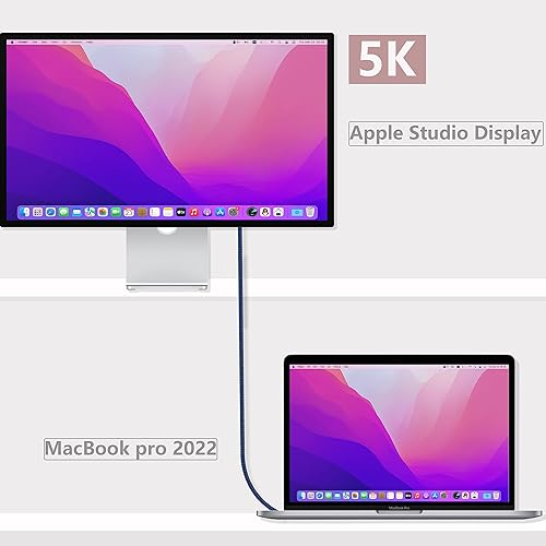 Miniatura 8 de Cable USB 4 para Thunderbolt 4 de 3 pies 2 unidades, transferencia de datos de 40 Gbps con 240 W y 4K a 144 Hz 5K  60 Hz o 8K a 30 Hz, compatible