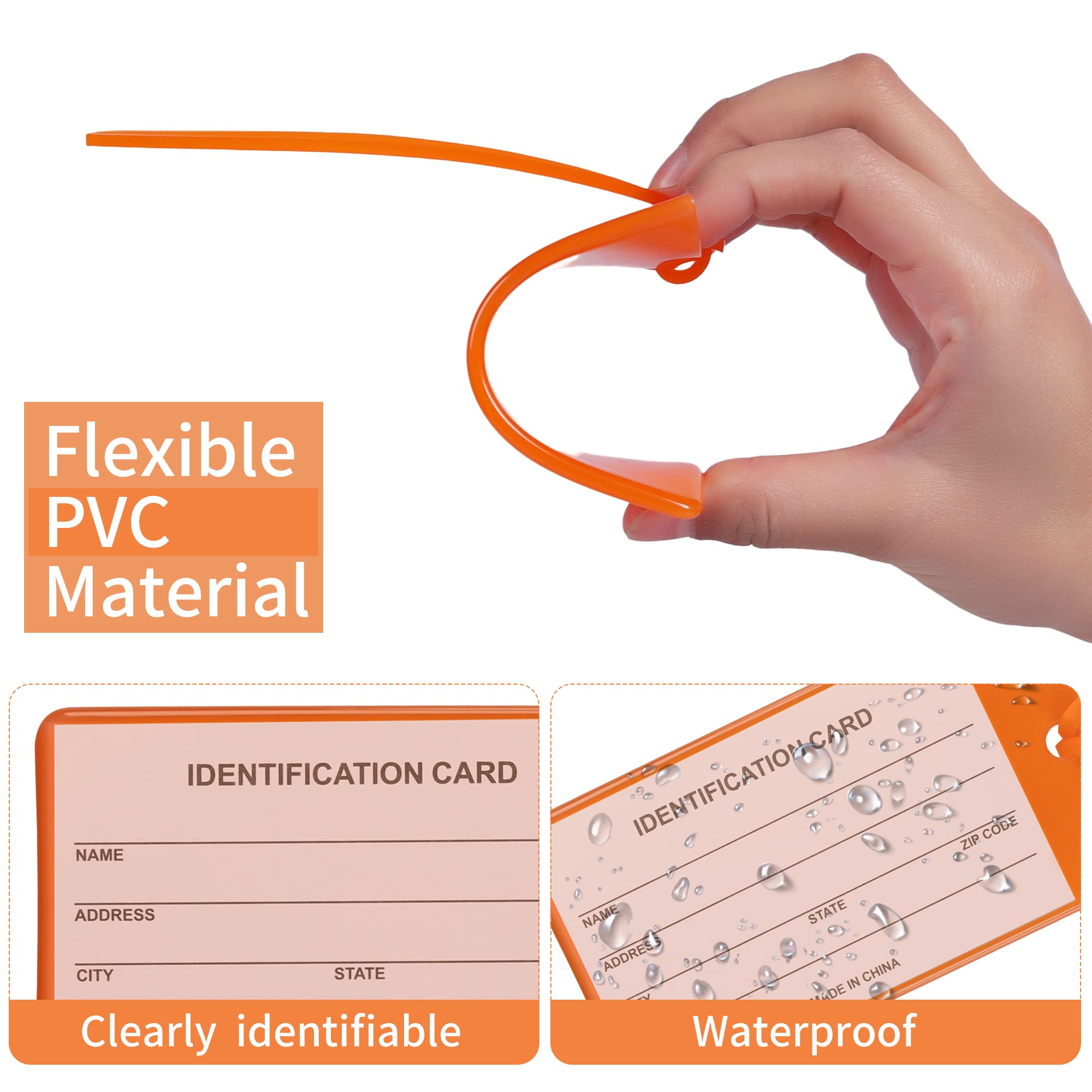 Etichette Bagagli In Silicone PVC - 5 Colori Con Anello - Impermeabili