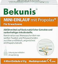 Bekunis Mini-Einlauf mit Propolax | Das natürliches Klistier | wirkt zuverlässig in 10–30 Minuten | Löst die Verstopfung - pflegt Darmschleimhaut | Trauben-, Eibisch-, Malven- & Aloe-Extrakt | 6 St.