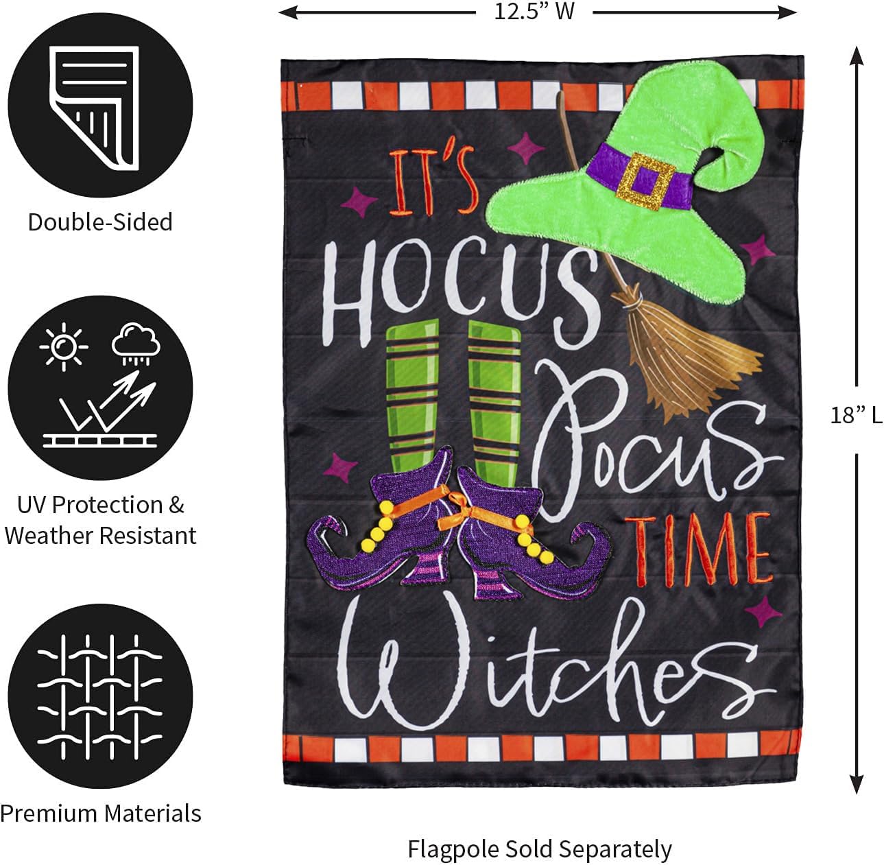 Evergreen Flag Halloween Garden Welcome Flag (Hocus Pocus)