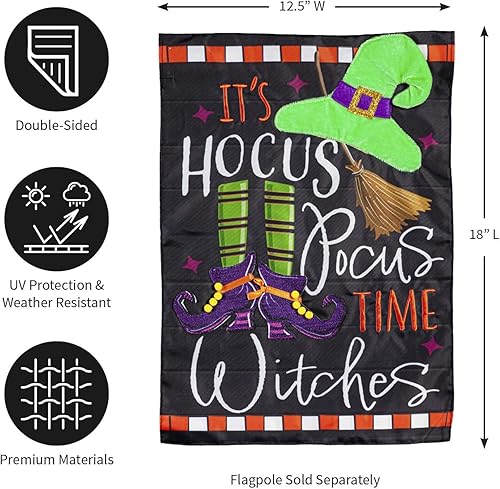 Miniatura 9 de Evergreen Flag Bandera de jardín con texto en inglés "Spiders Happy Halloween" para exteriores  Bandera de bienvenida de otoño de 12 x 18 pulgadas