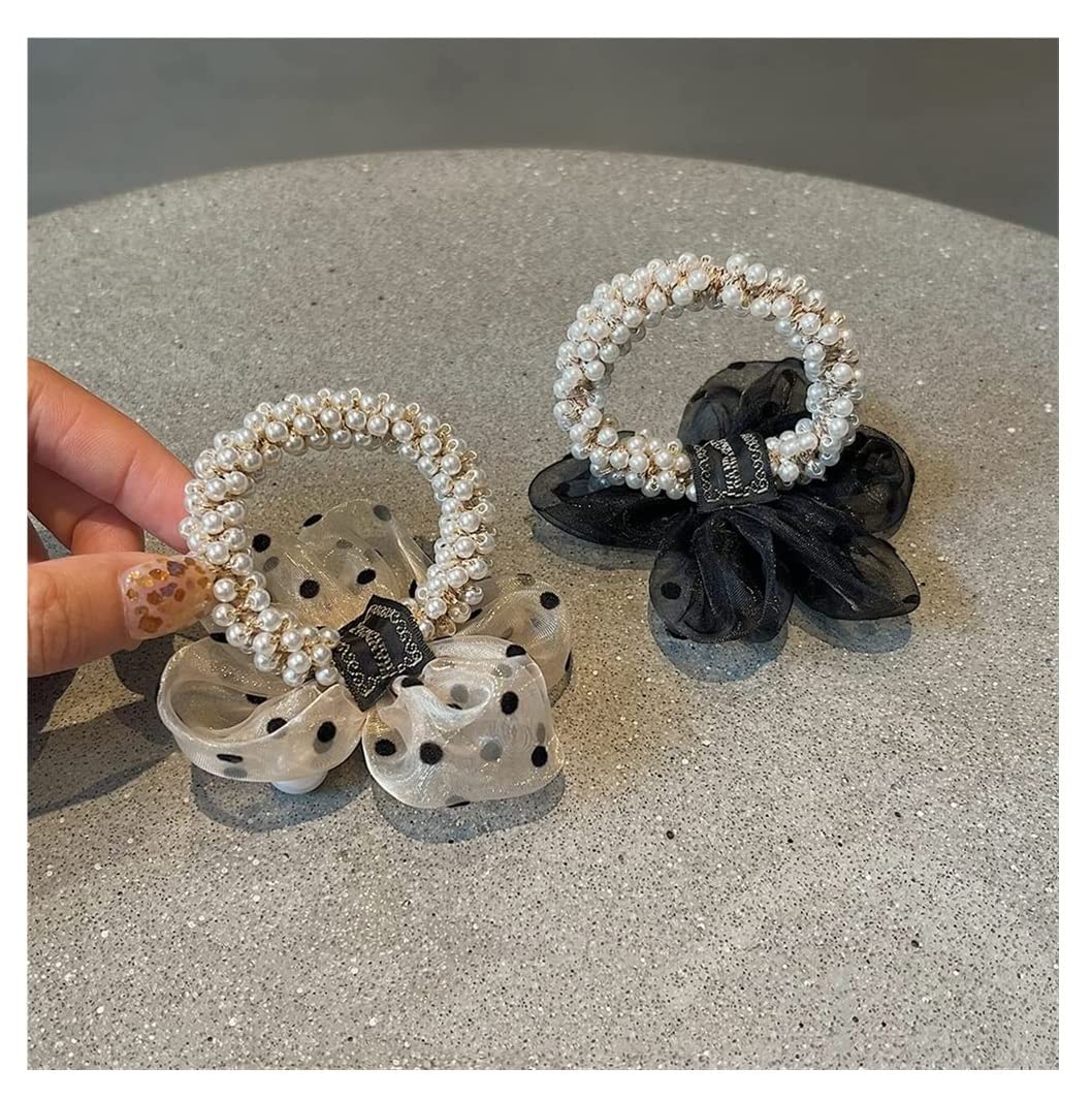 Feste Elastici Capelli 2pcs Polka Dot Head Rope Hair Ring Cavallo Accessori Per Capelli Per Ragazza Acconciatura Fissa Decorazione