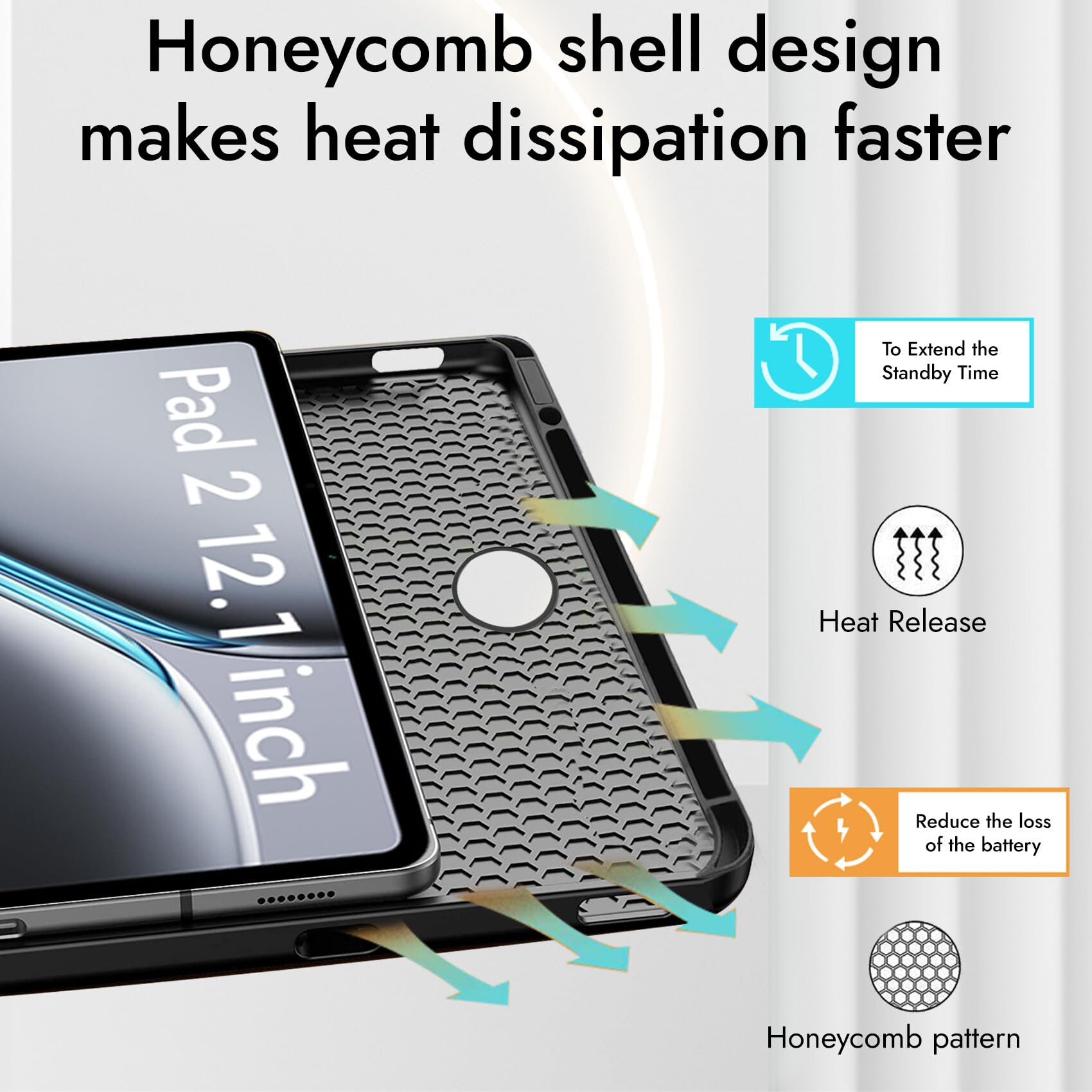 Robustrion Cover Case for OnePlus Pad 2 12.1 inch Cover, Deer Pattern Cover Case for OnePlus Pad 2 Cover with Pencil Holder 12.1 inch [Auto Sleep Wake Support] - Black — Amazon image 4