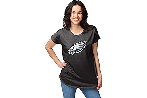 FOCO Women's NFL Team Logo Ladies Fashion Tunic Top Shirt For Philadelphia Eagles Fans