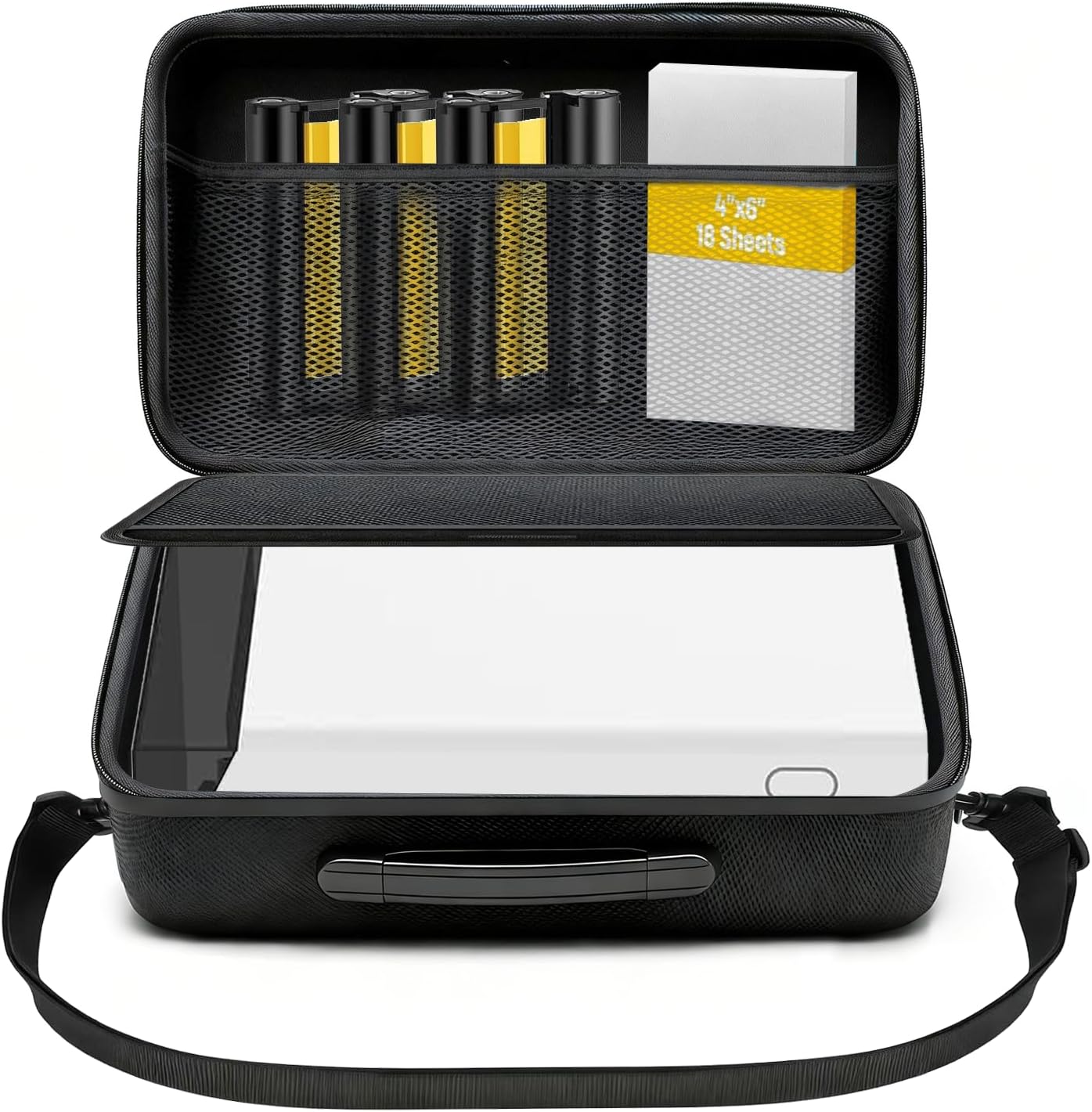 Hard Storage Case Compatible with Liene PixCut S1 Color Sticker Printer/Die Cutting Machine,Printer&Accessory Storage Protective Case-EVA Hard Travel Carrying Case with Shoulder -Black (Case Only)