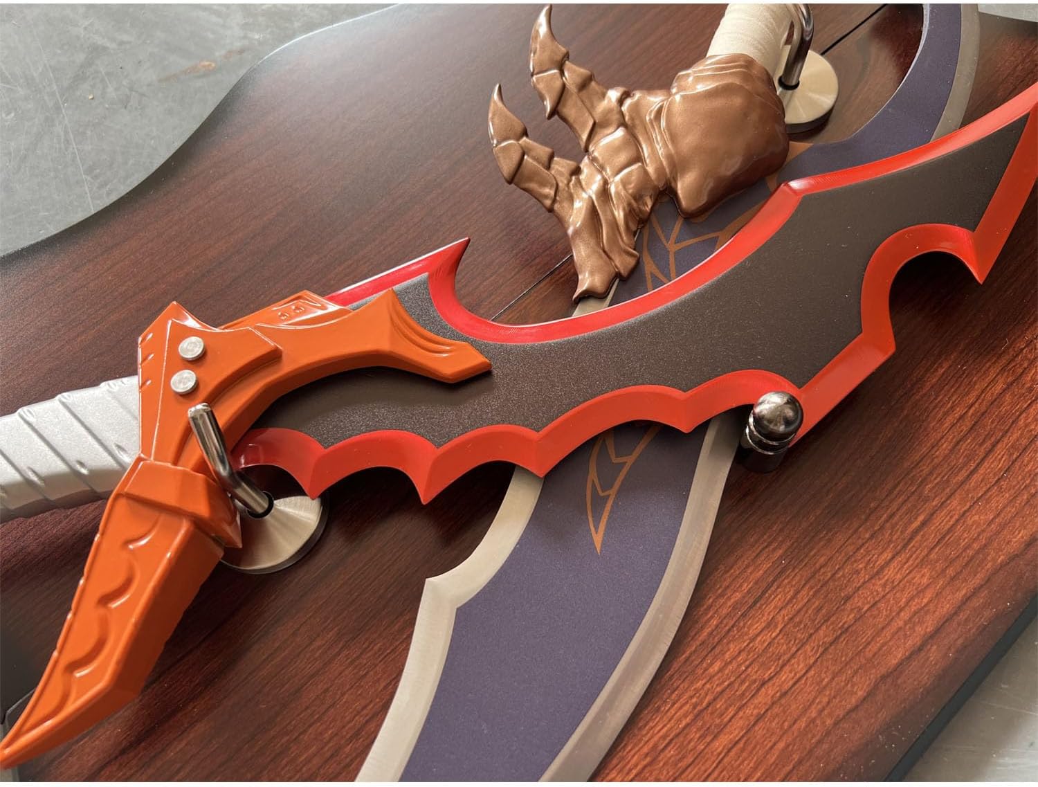 Anime 2pc Set Sword Kasaka's Knight Killer 2 Sword Cosplay Props All Metal with Hanging Board - Image 7