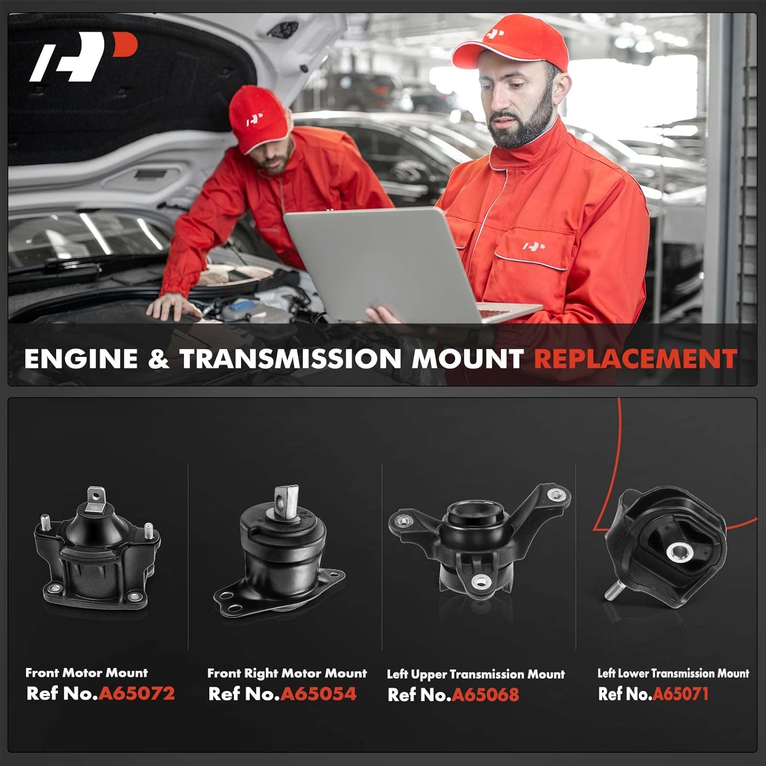 A-Premium Set of 4 Engine Motor Mount and Transmission Mount Kit Compatible with Honda Accord 2013 2014 2015 2016 2017 L4 2.4L, Automatic Transmission, Replace# 50850T2FA21, 50870T2FA02