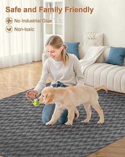 Vista 47 de Blvornl Tapete grande para silla de oficina para suelo de madera dura, tapete para silla con ruedas para madera dura, protector de suelo duro Gris