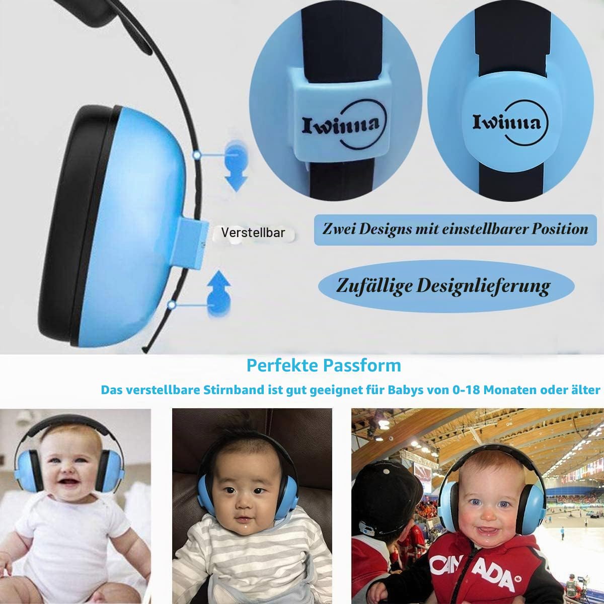 Baby Gehörschutz Kopfhörer 0-24 Monate – Lärmschutz Ohrenschützer, verstellbar & rutschfest, druckfrei für Flugzeug, Schlafen, Feuerwerk & Alltag