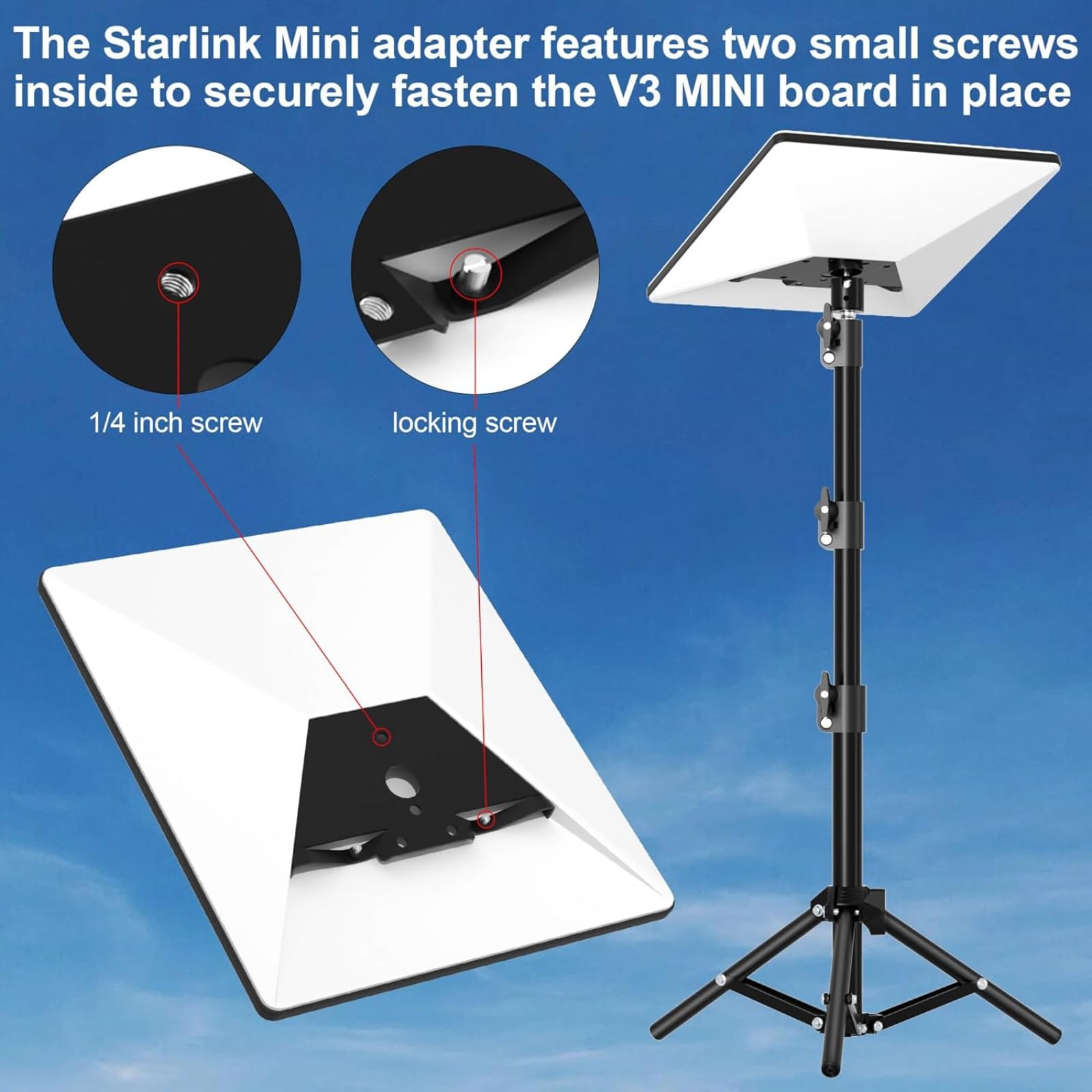 EDUP HOME Starlink Mini Pipe Adapter - Mini Starlink Pole Mount voor Mini Dish 1,22-1,77 Premium Duurzaam en Weerbestendig Eenvoudige Installatie