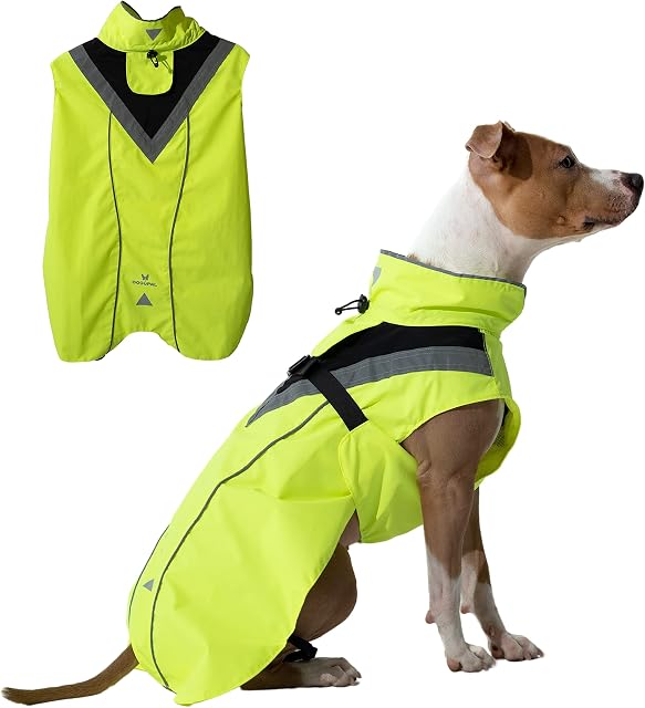DOGOPAL Dog Raincoat - Reflective Dog Raincoats Waterproof for Small Medium and Large Dogs with Leash Hole (Yellow, M)
