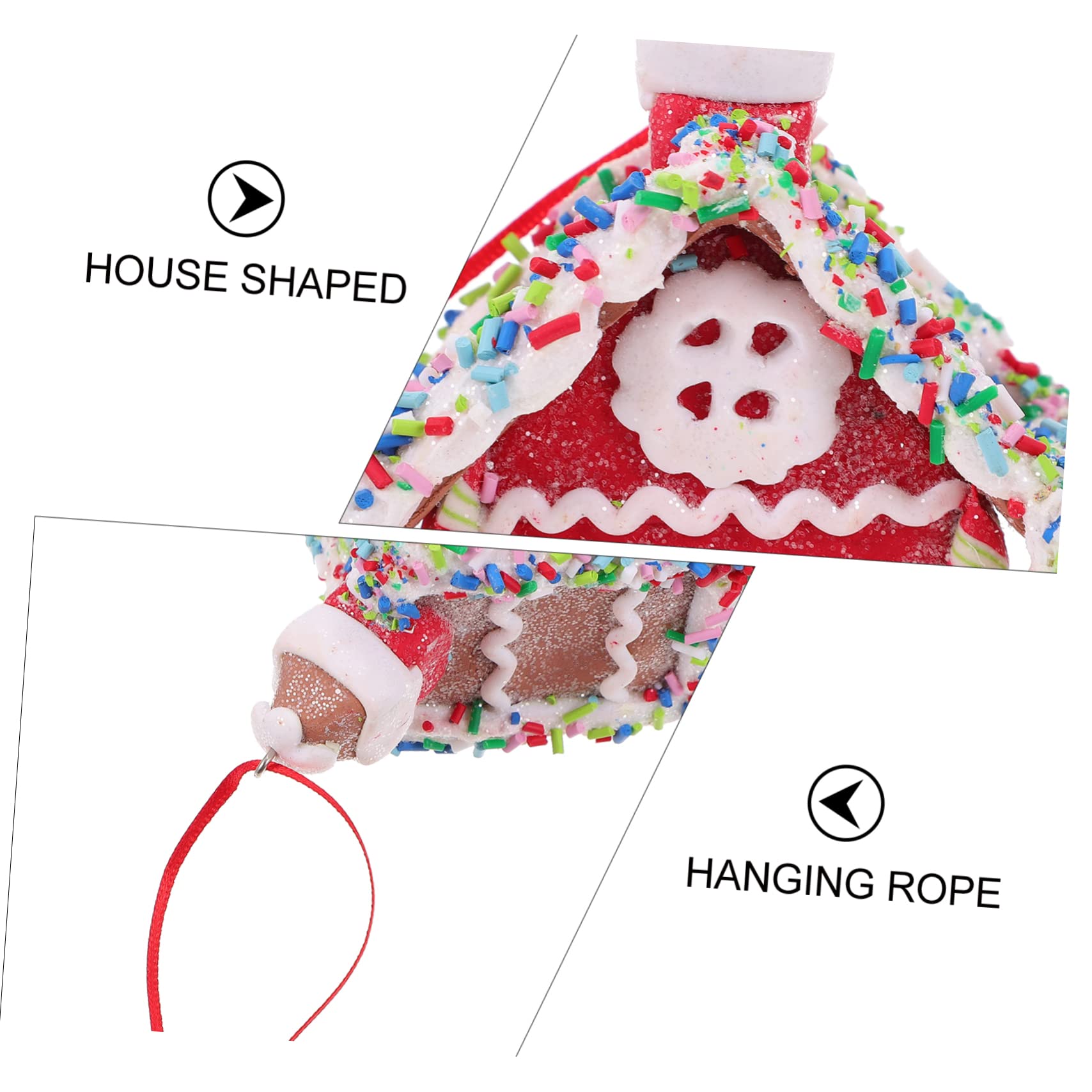 Amosfun 3 Pezzi Di Decorazioni Da Appendere Allalbero Di Natale Squisiti Pendenti in Resina A Forma Di Casa Adornano Il Tuo