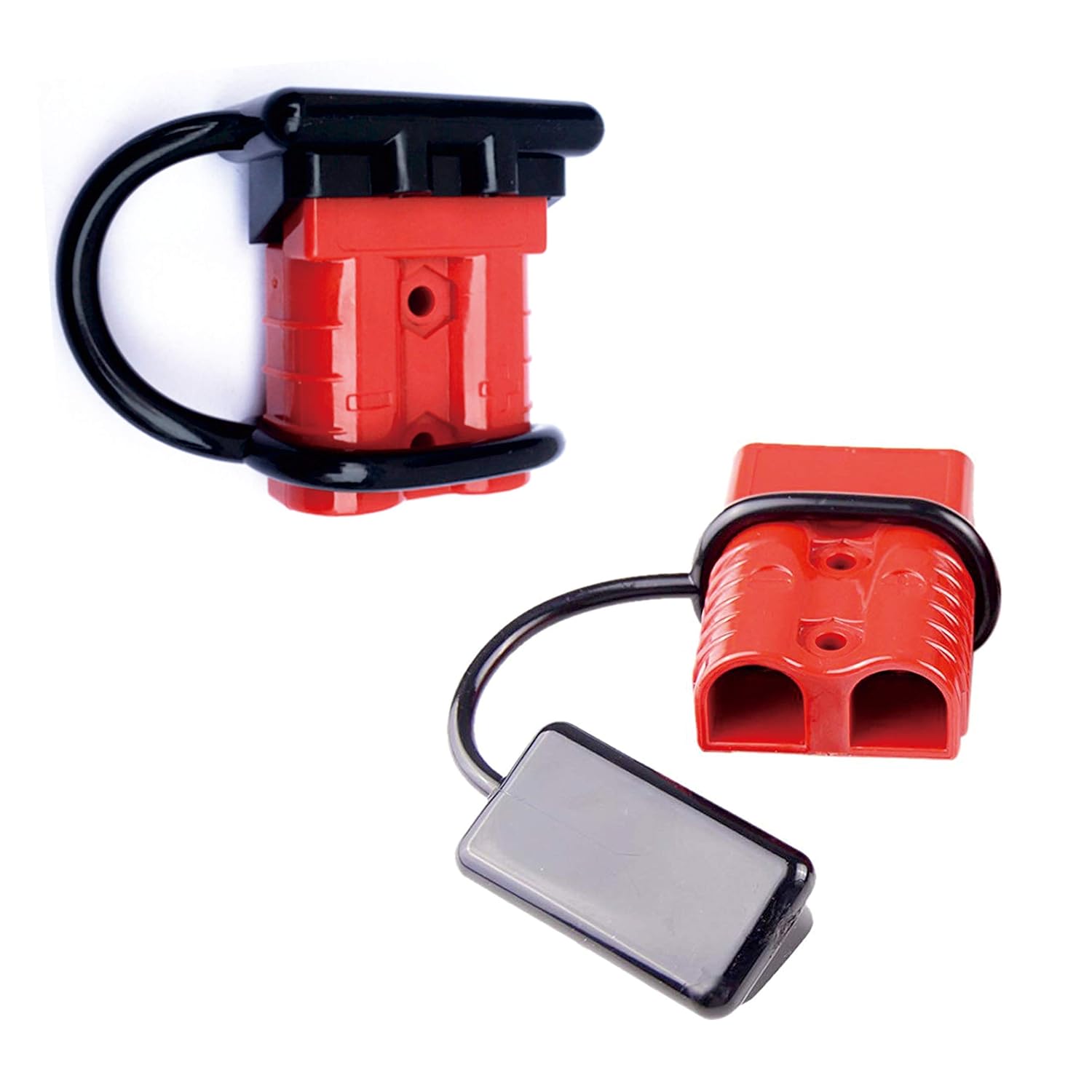 175Amp Anderson Compatible 2 Pole Power Connector Plug Red w/Terminals for #2 AWG Wire[2 housing+4 Terminal pins+2 dust Covers]