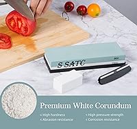 Vista 3 de Whetstone 600/2000 Grits - Kit de afilado de piedra húmeda con base de goma antideslizante guía de ángulo y piedra aplanadora