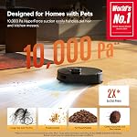 Aspirateur et Mop Roborock Q7 M5 Combo, Aspiration de 10 000Pa, Aspirateur Automatique pour Maison, Aspirateur Robot Auto-Chargeant, Nettoyage par Mop Contrôlé par APP, Navigation LiDAR, Poils d'Animaux