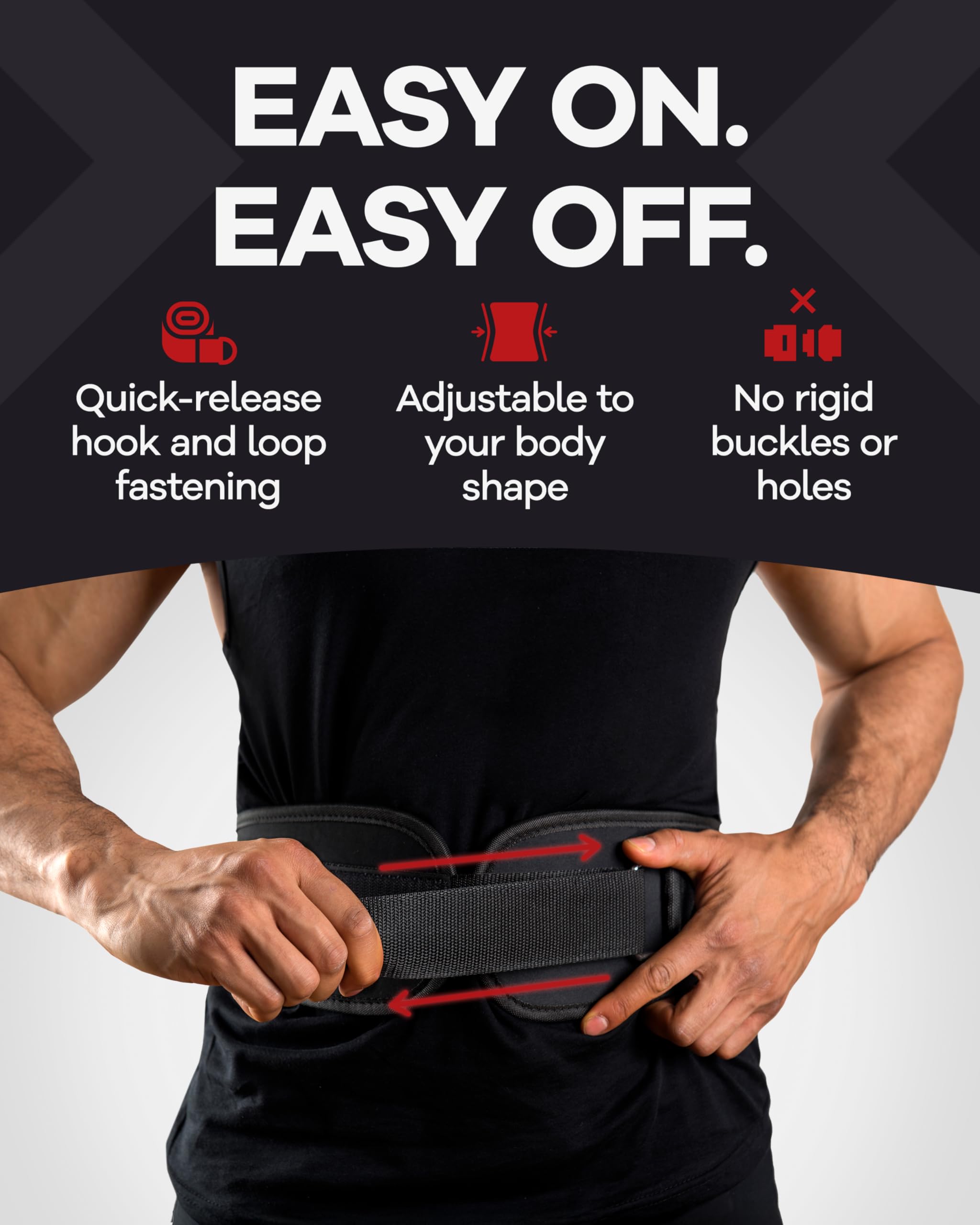 Cintura per sollevamento pesi – Cintura in neoprene della migliore qualità per Powerlifting per un sostegno lombare superiore – Perfetta come cintura per gli addominali in palestra – Accessorio per il Bodybuilding leggero per gli uomini + Cintura di soste