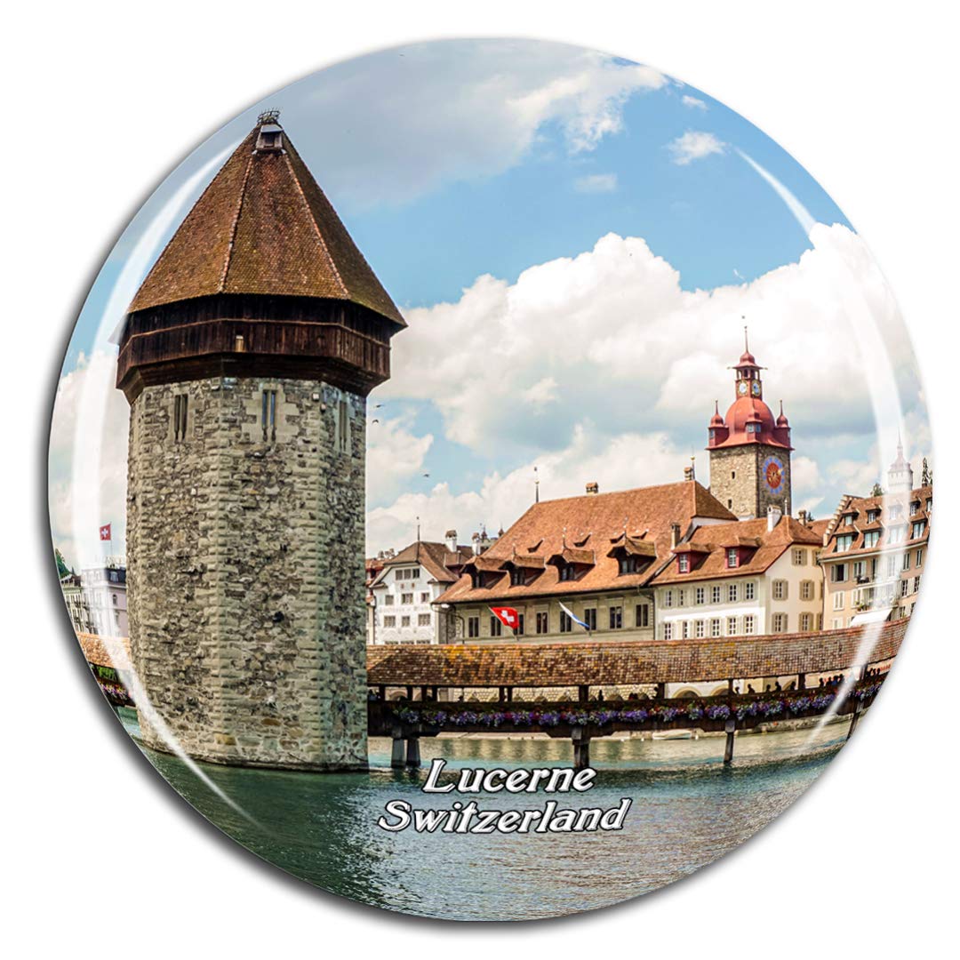 Weekino Switzerland Chapel Bridge Lucerne Fridge Magnet 3D Crystal Glass Tourist City Travel Souvenir Collection Gift Strong Refrigerator Sticker