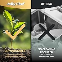 Vista 9 de JOLLY CHEF Compostable Heavy Duty Plates 𝟭𝟬 𝗜𝗻𝗰𝗵 [𝟯𝟬𝟬 𝗣𝗮𝗰𝗸] Eco-Friendly Disposable Paper Plates Made of Bagasse Biodegradable Bulk for Party Dinner