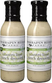 Terrapin Ridge Farms Gourmet Cilantro Lime Ranch Salad Dressing – Zesty Southwest Flavor, Keto Friendly – 12 Fl Oz Bottle (Pack of 2)
