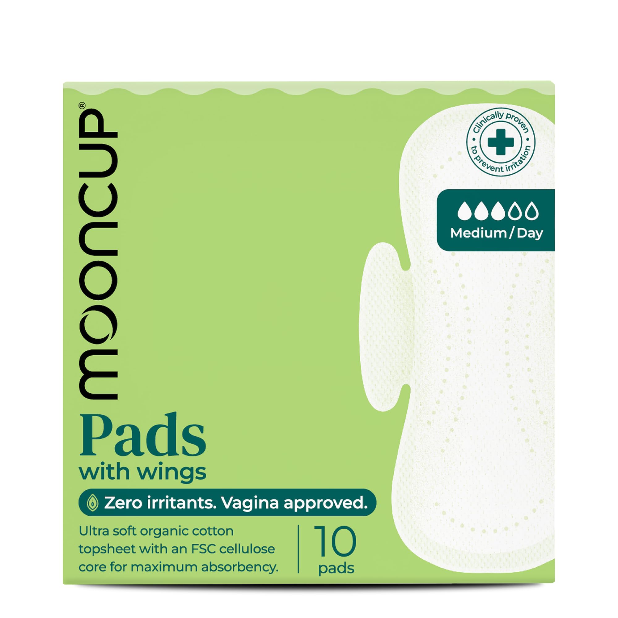 Mooncup ® 10 Medium/Day Pads With Wings