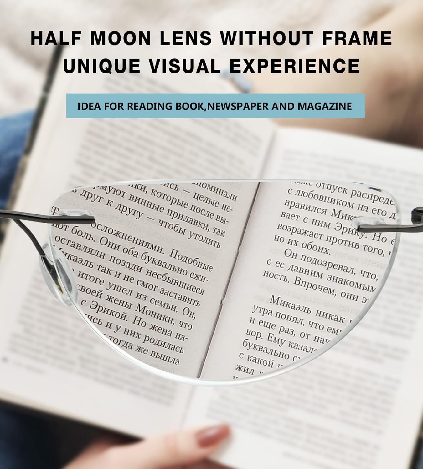 Rimless Lightweight Reading Glasses for Women and Men