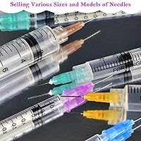 Vista 7 de 100Pack -1ml Luer lock Syringes with 23Ga(1inch) Needles, Individually Packaging Disposable Plastic Syringes and Needles for Scientific Labs