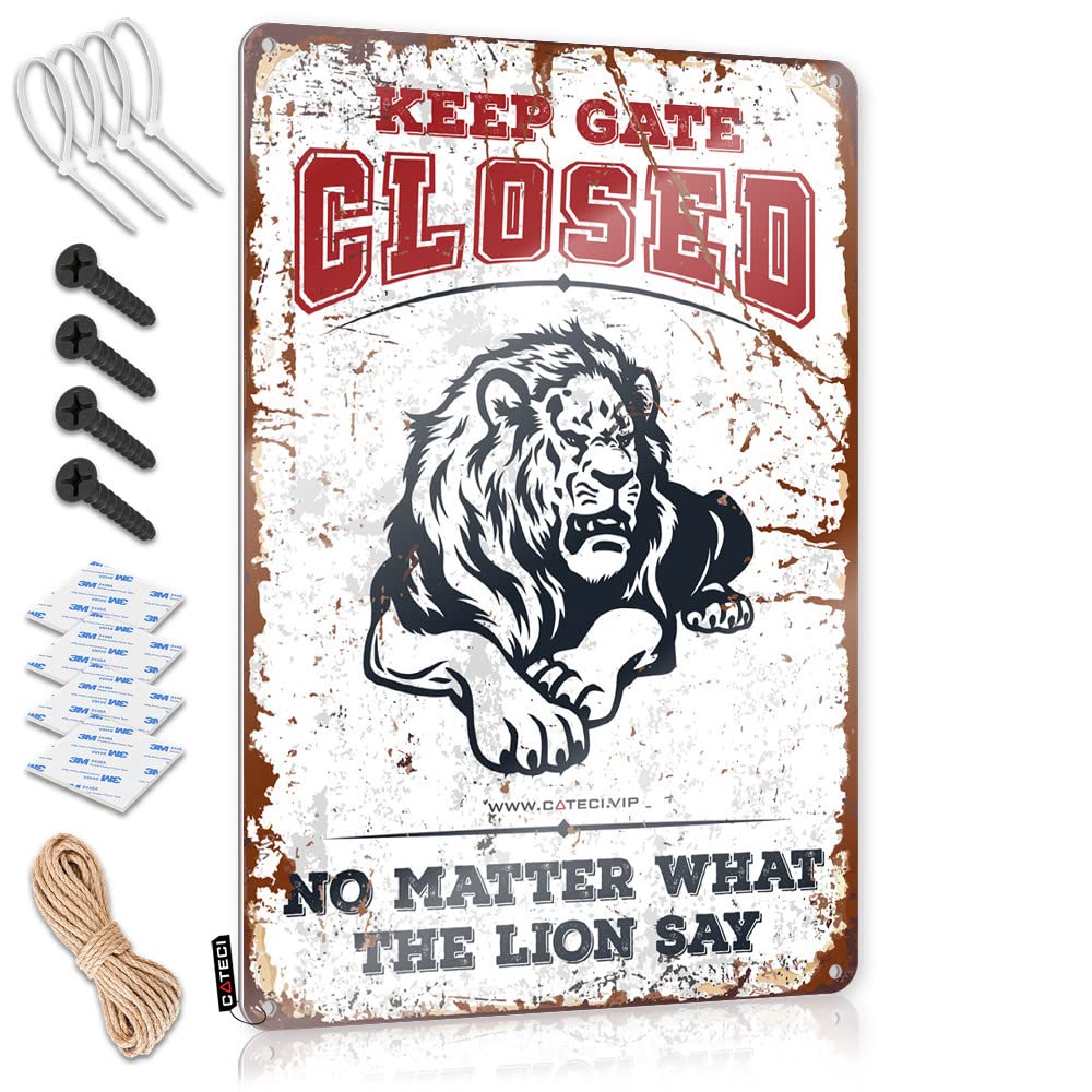 Decaor Presents Vintage Poster | Keep Gate Closed No Matter What The Lion Say Heavy For Gamers Living Room(20X30CM)