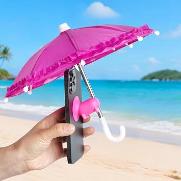 Rose Red Phone Umbrella for Sun, Universal Cell Phone Umbrella Piggy Suction Cup Phone Stand, Cover Sun Shield, Adjustable, Outdoor Cell Phone Sunshade Holder