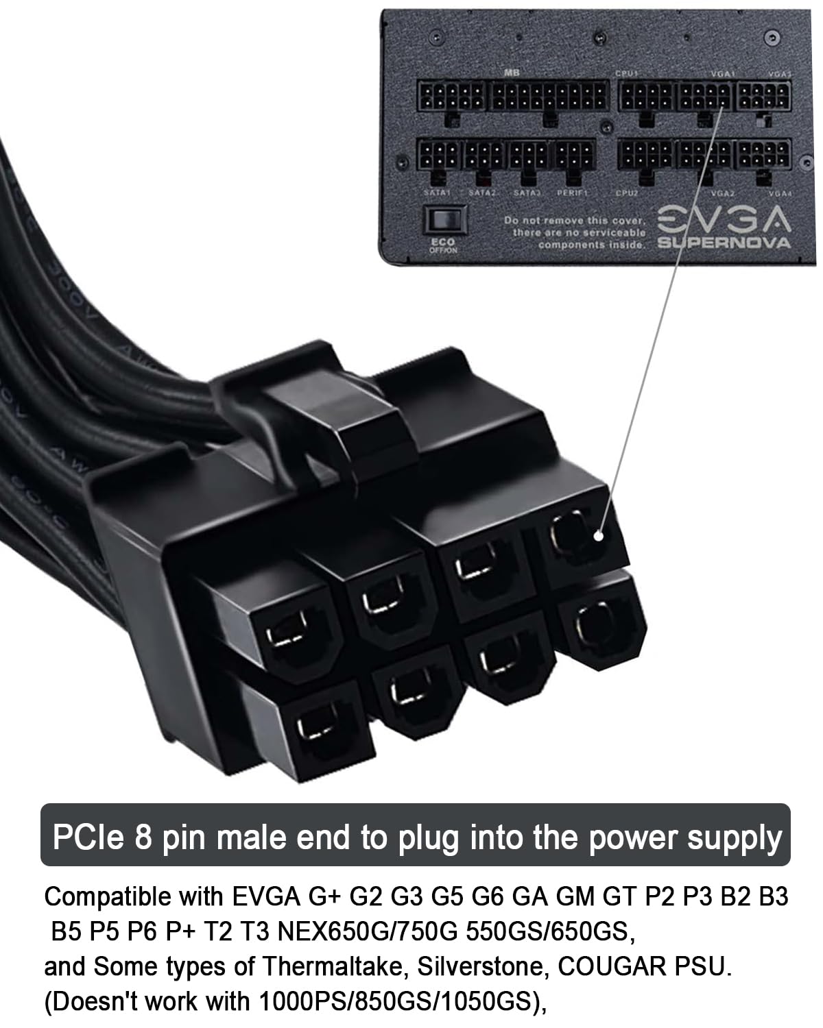 JINTAI Nuovo Ricambio Cavo Adattatore Di Alimentazione ATX Da 8-Pin A 8-Pin( 6 2) Per EVGA 750 P2 G2 G3 Supernova 550-1300 G2 G3 G5 18AWG - Foto 8