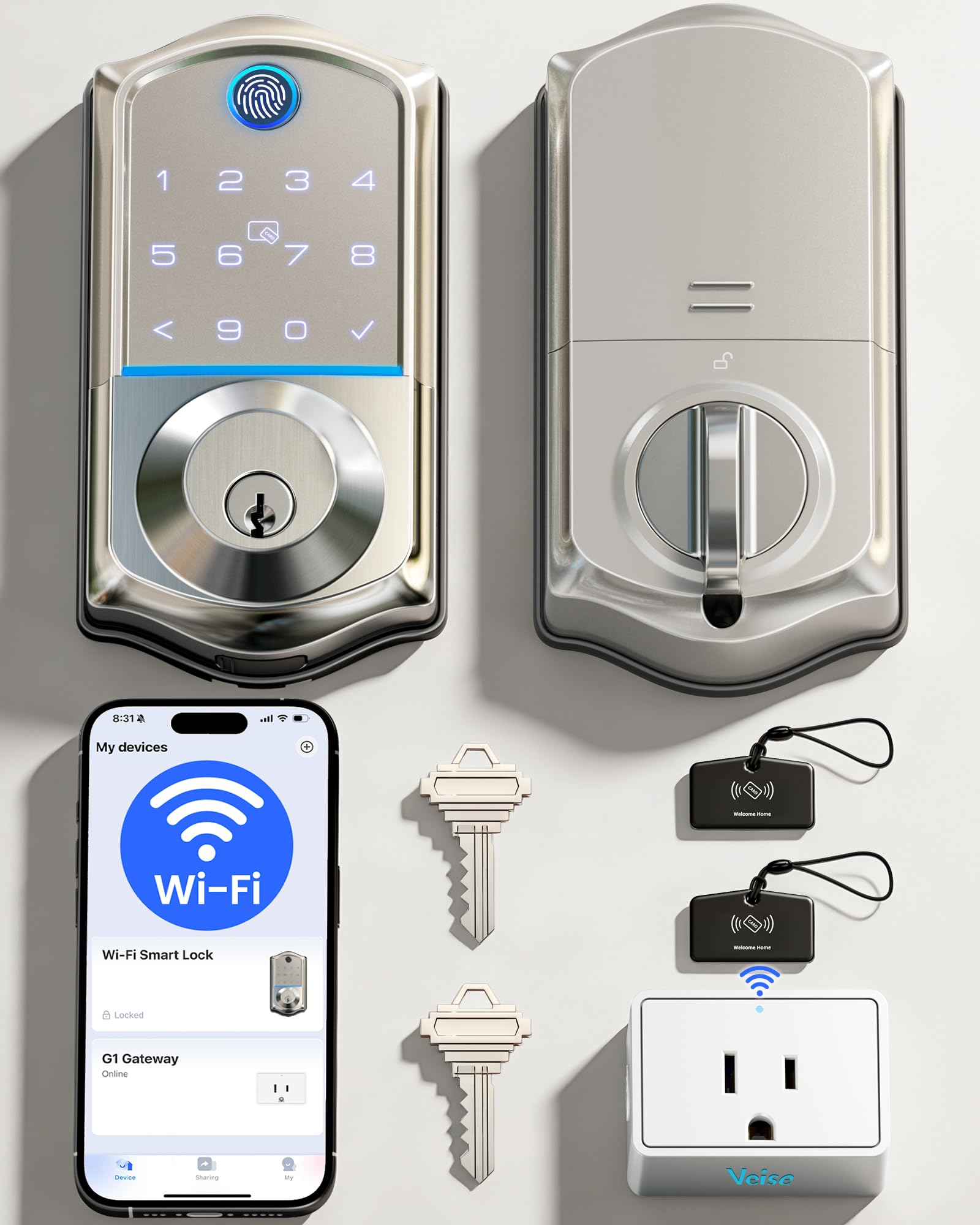 Veise VE017G Wi-Fi Keyless Entry Door Lock