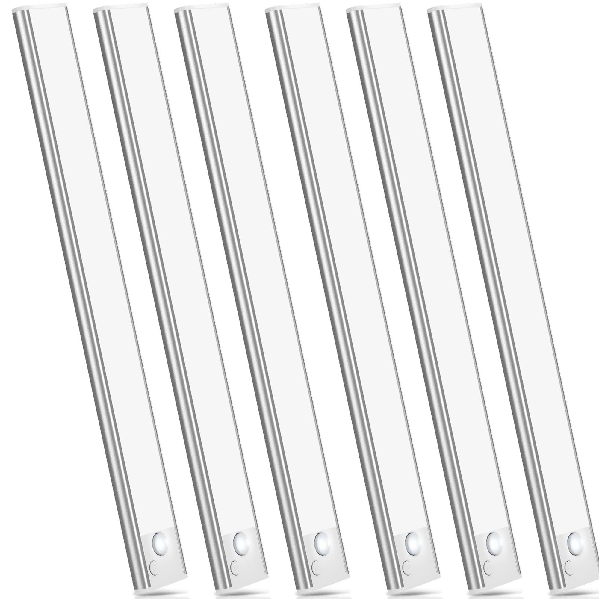 Warmweiß 30CM 6 Stück Unterbauleuchte Küche LED Schrankbeleuchtung Bewegungsmelder Lampe Akku Beleuchtung Licht Batterie Schrank Leuchte Slim Bright Schranklicht Lichtleiste Kabellos Leiste Aufladbar