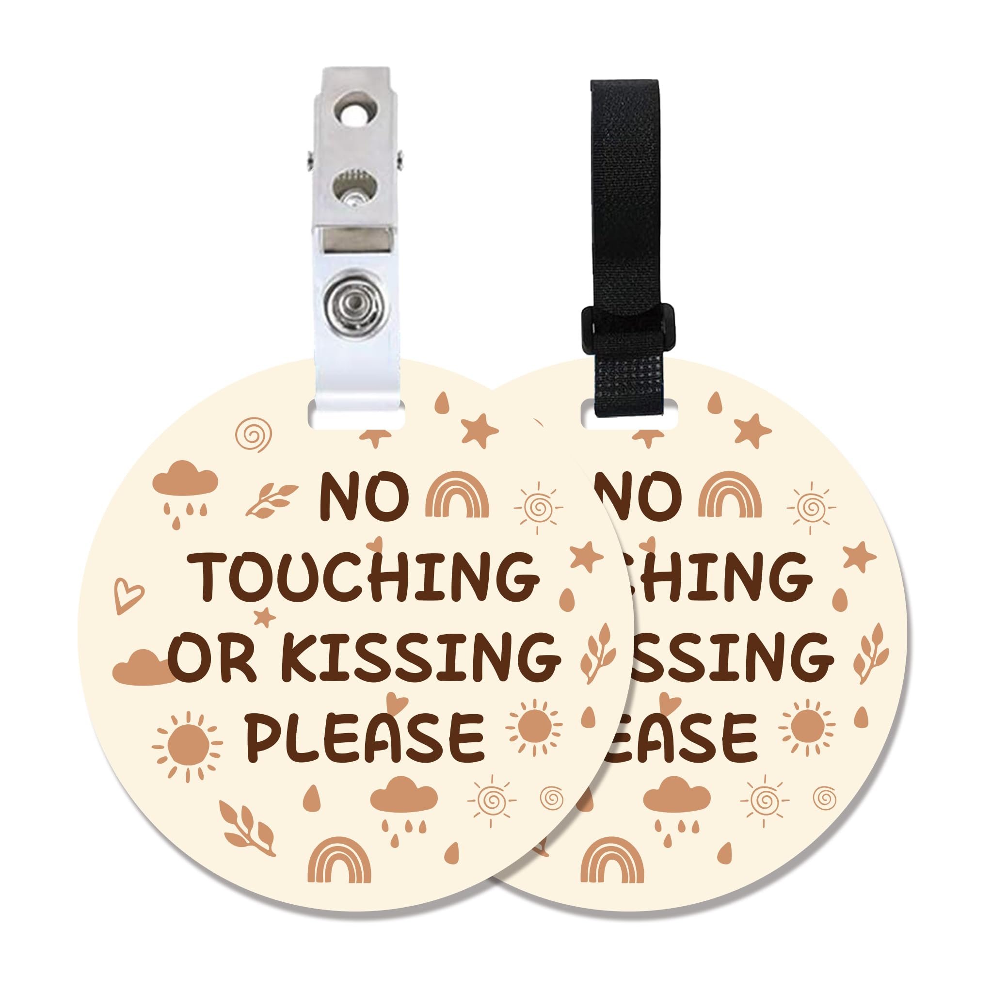 PLIGREAT No Touching Baby Sign - 2 Pack With Strap & Clip, Green Leaf & Animal Design - View #9