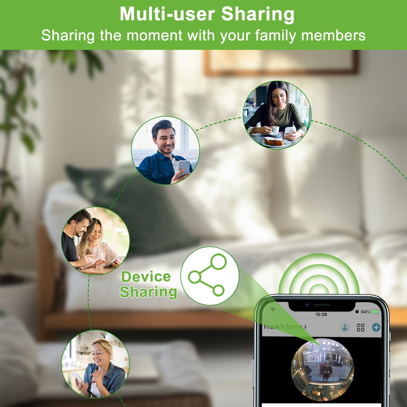 Timbre de video inalámbrico con timbre de cabeza a pies 2K HD Smart WiFi Timbre de puerta con cámara de detección de movimiento funciona con pilas, visión nocturna, tarjeta SD de audio bidireccional y