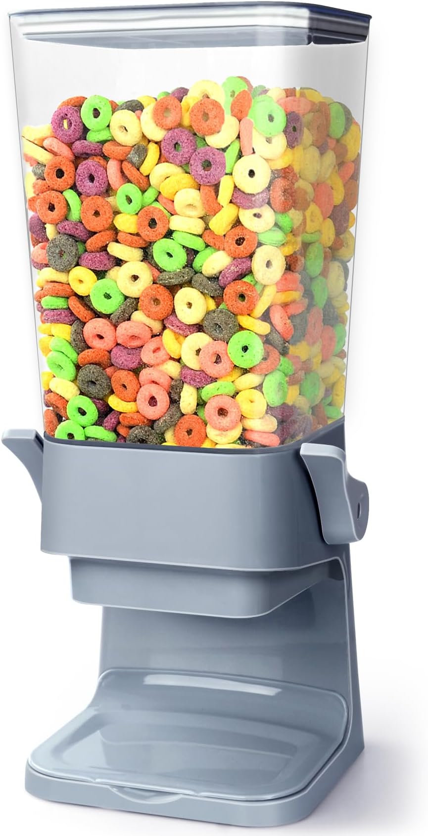 Cereal Dispenser Countertop Large Cereal Containers Storage Dispenser For Pantry Dry Food Dispenser Countertop Candy Dispenser Machine Rice Dispenser For Snack,Nuts, Granola(Grey,1PC)