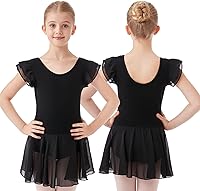 Vista 3 de HiDance Leotardos de ballet para niñas, vestido de baile de bailarina, leotardos de ballet con falda