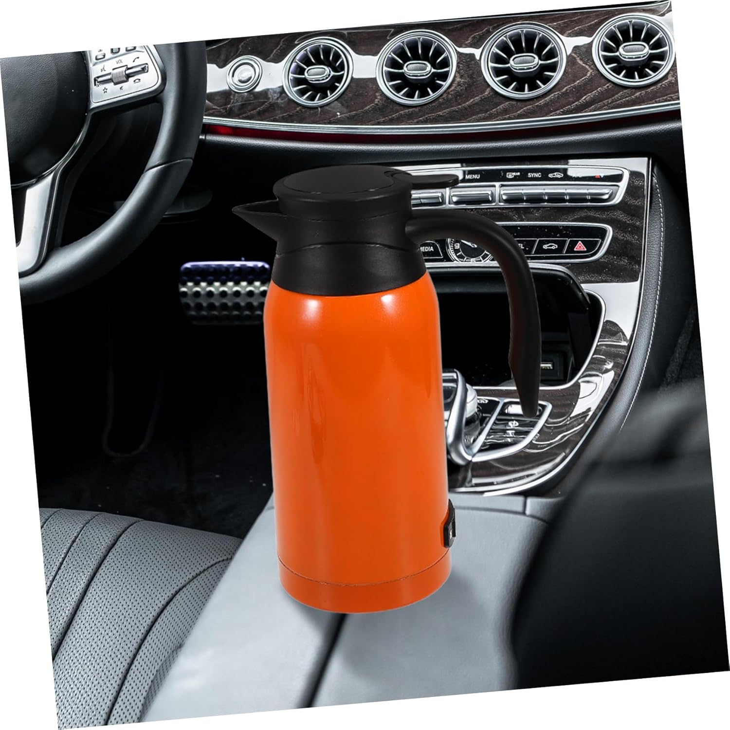 Mobestech Portable Car Water Kettle Electric Travel Heater for Hot Beverages Capacity for Trucks and -distance Travel Convenient Thermal Insulation Design