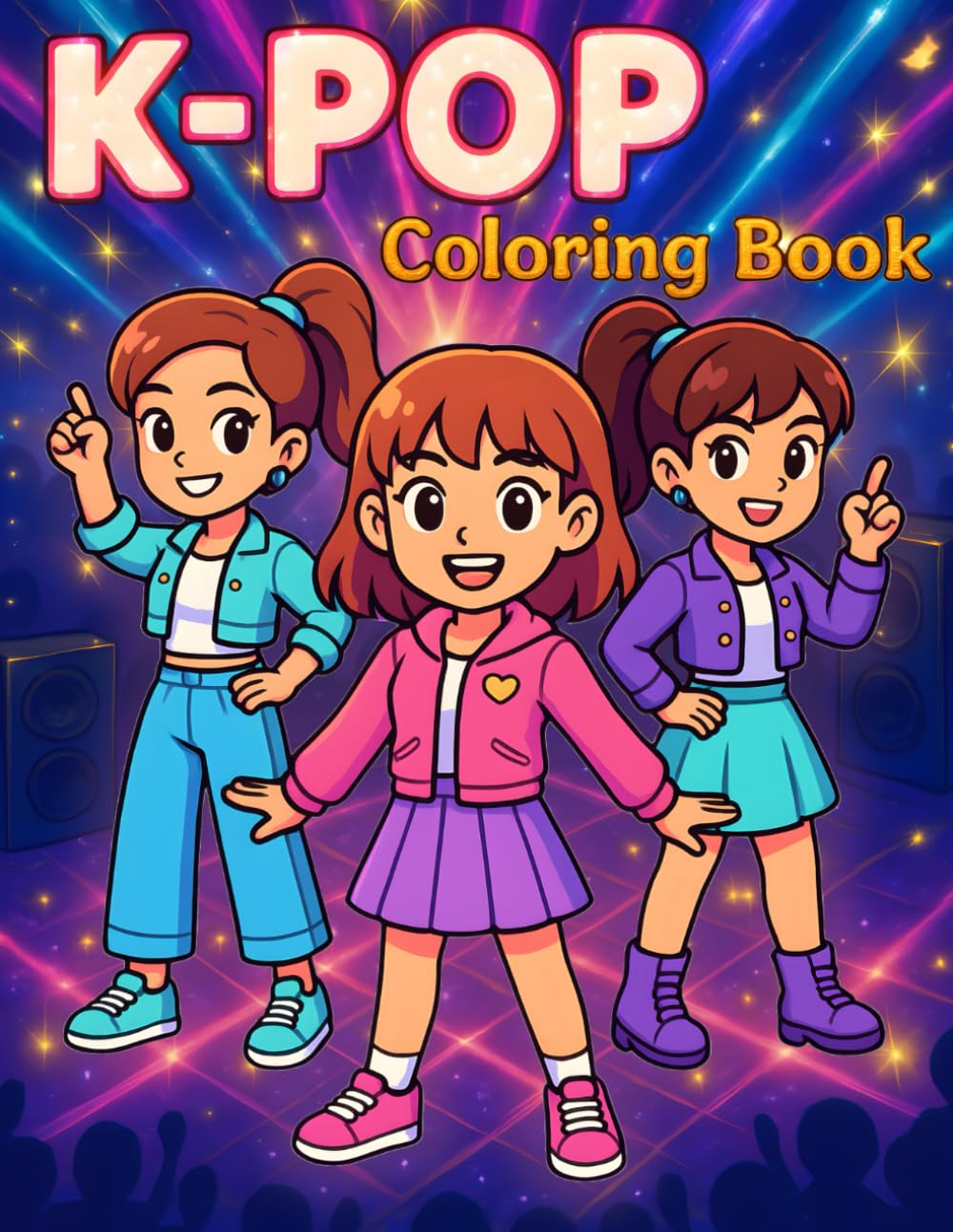 K-POP: Coloring Book for Kids, Teens & Fans – Cute Idol Characters, Trendy Outfits, Stage Performances, Dance Practice & Behind-the-Scenes for Relaxation and Creative Fun